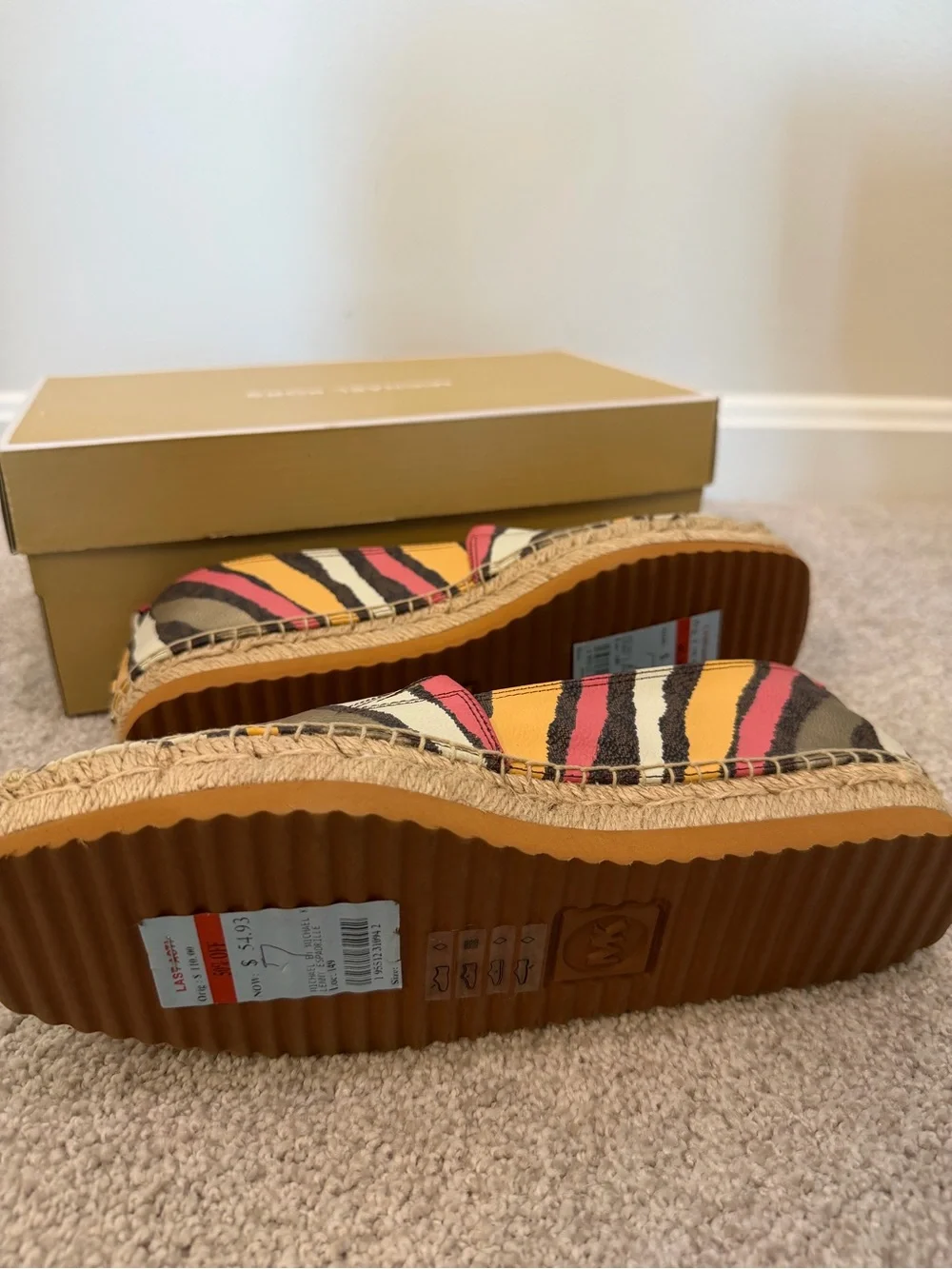 Michael Kors Multicolor Zebra-Print Espadrille Slip-Ons